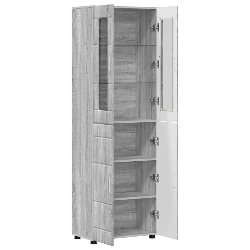 Credenza con lo scaffale FLORIN Grigio Sonoma 60 x 35 x 182 cm