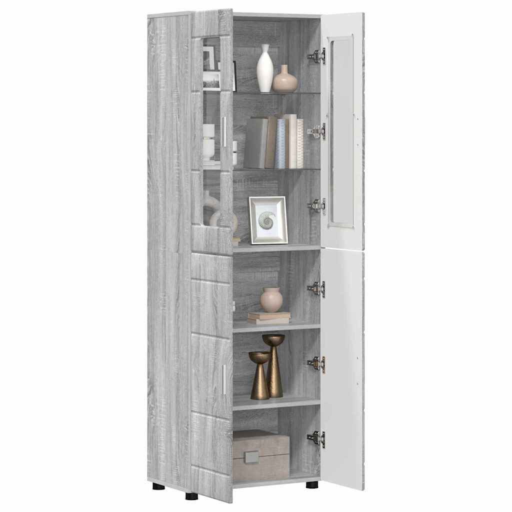 Credenza con lo scaffale FLORIN Grigio Sonoma 60 x 35 x 182 cm
