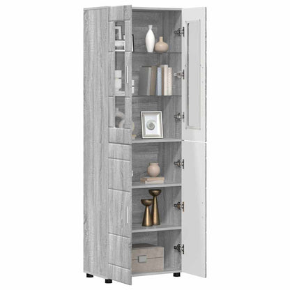 Credenza con lo scaffale FLORIN Grigio Sonoma 60 x 35 x 182 cm