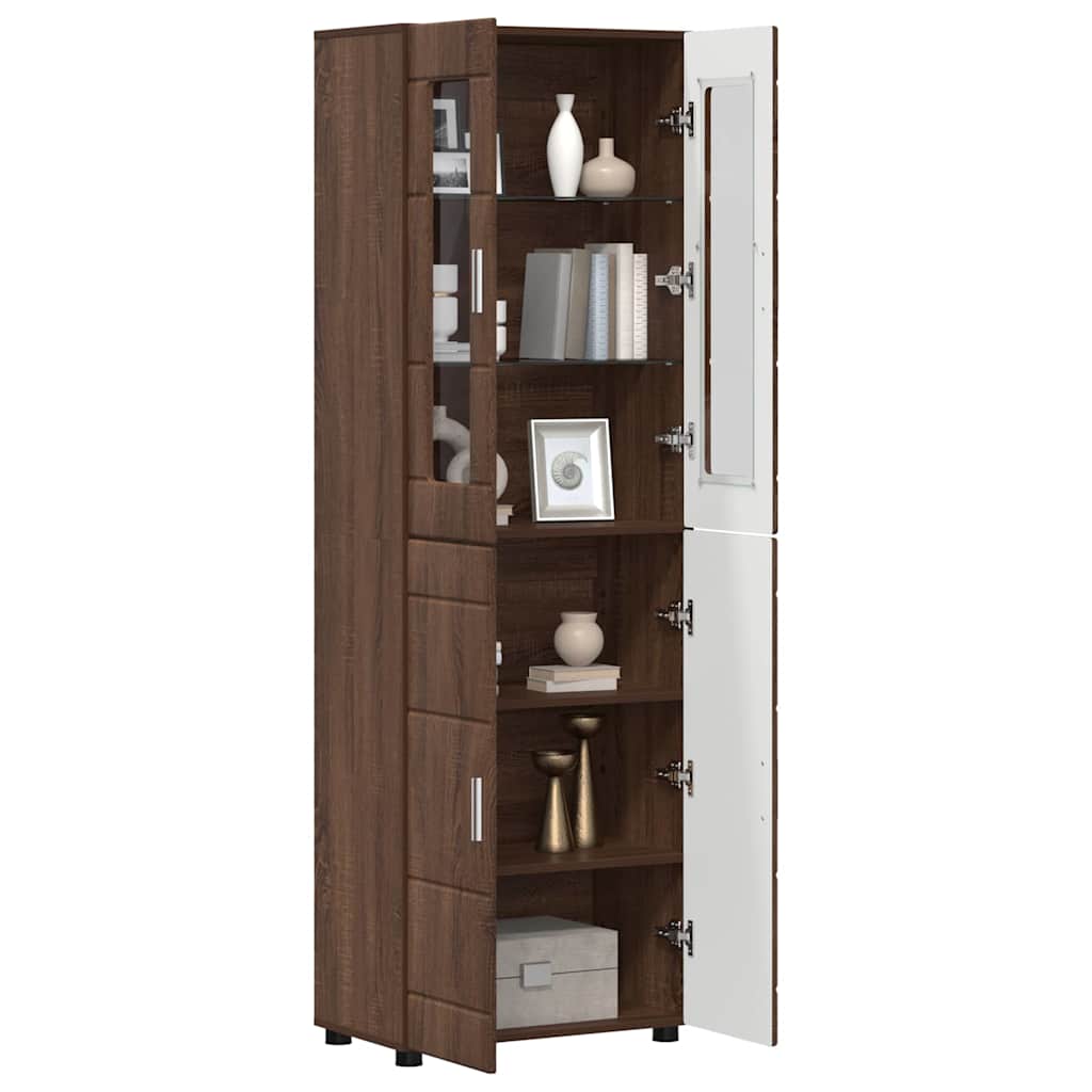 Credenza con lo scaffale FLORIN Rovere Marrone 60 x 35 x 182 cm