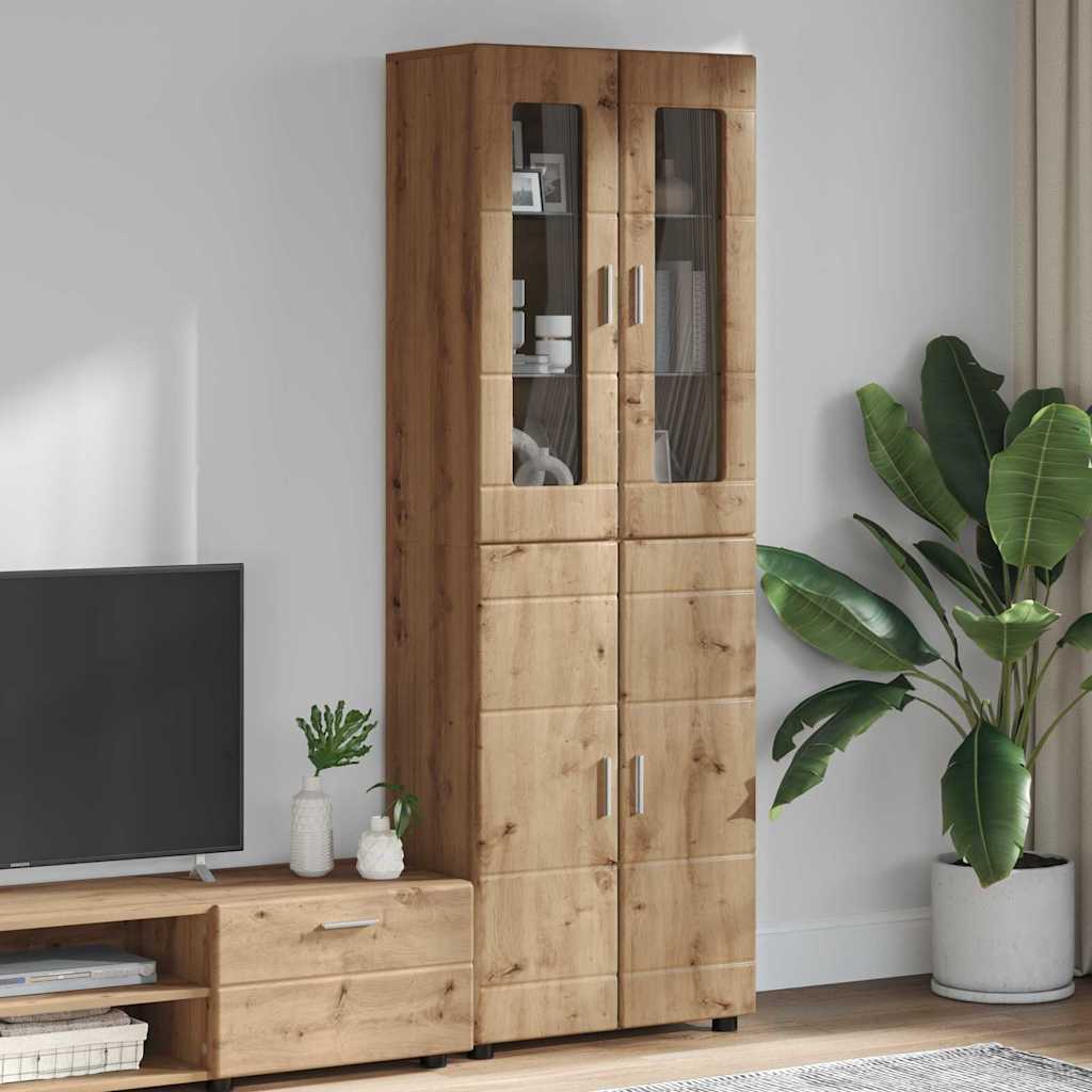 Credenza con porta FLORIN Rovere artigianale 60 x 35 x 182 cm