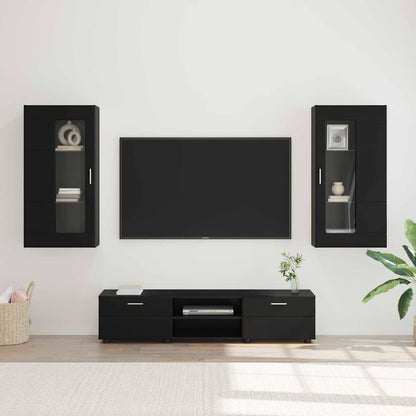 Set mobile TV con cassetto FLORIN Nero Legno multistrato
