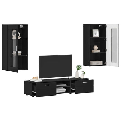 Set mobile TV con cassetto FLORIN Nero Legno multistrato