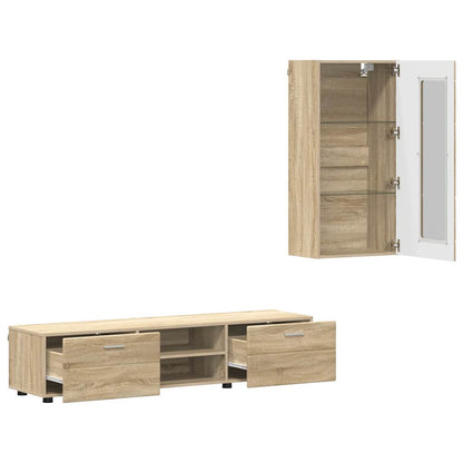 Set mobile TV con porta FLORIN Rovere Sonoma Legno multistrato