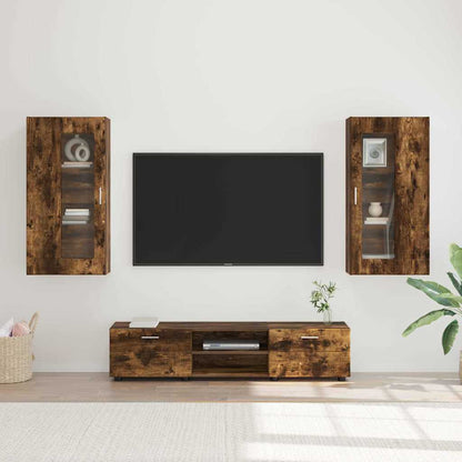 Set mobile TV con cassetto FLORIN Rovere fumÃ© Legno multistrato