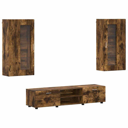 Set mobile TV con cassetto FLORIN Rovere fumÃ© Legno multistrato
