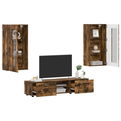 Set mobile TV con cassetto FLORIN Rovere fumÃ© Legno multistrato