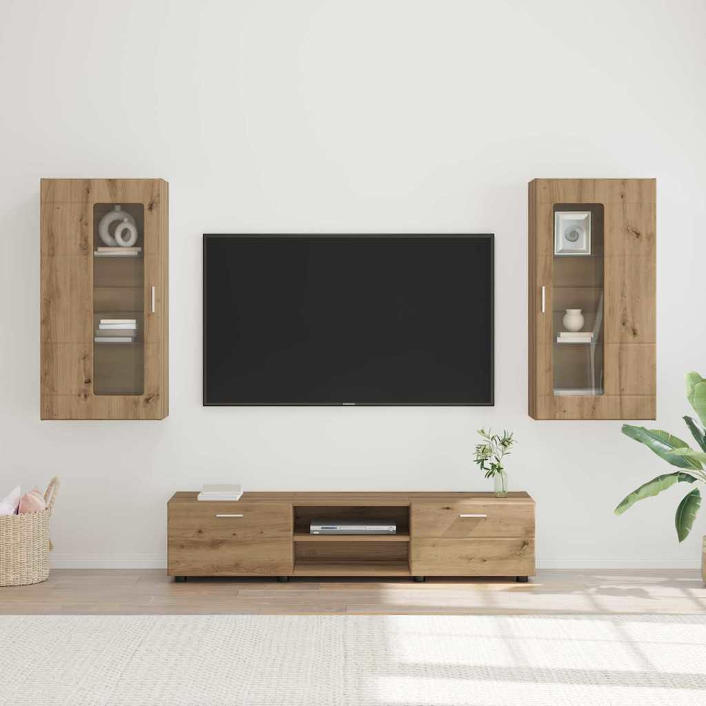 Set mobile TV FLORIN Rovere artigianale Legno multistrato