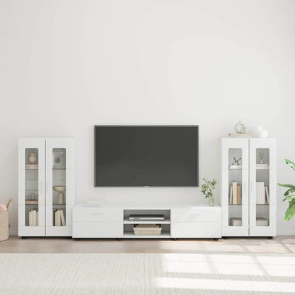 Set mobile TV con cassetto FLORIN Bianco Legno multistrato