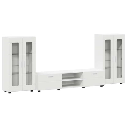 Set mobile TV con cassetto FLORIN Bianco Legno multistrato