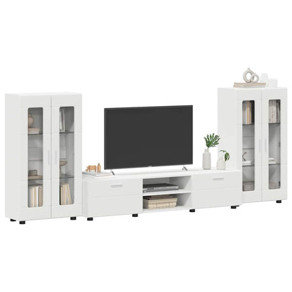 Set mobile TV con cassetto FLORIN Bianco Legno multistrato