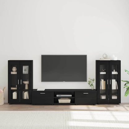 Set mobile TV con cassetto FLORIN Nero Legno multistrato