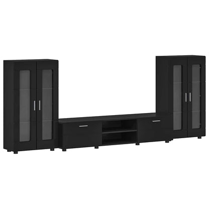 Set mobile TV con cassetto FLORIN Nero Legno multistrato
