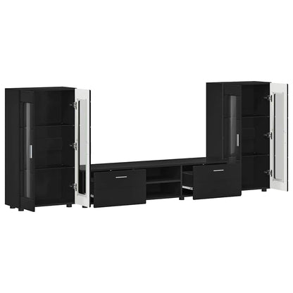Set mobile TV con cassetto FLORIN Nero Legno multistrato
