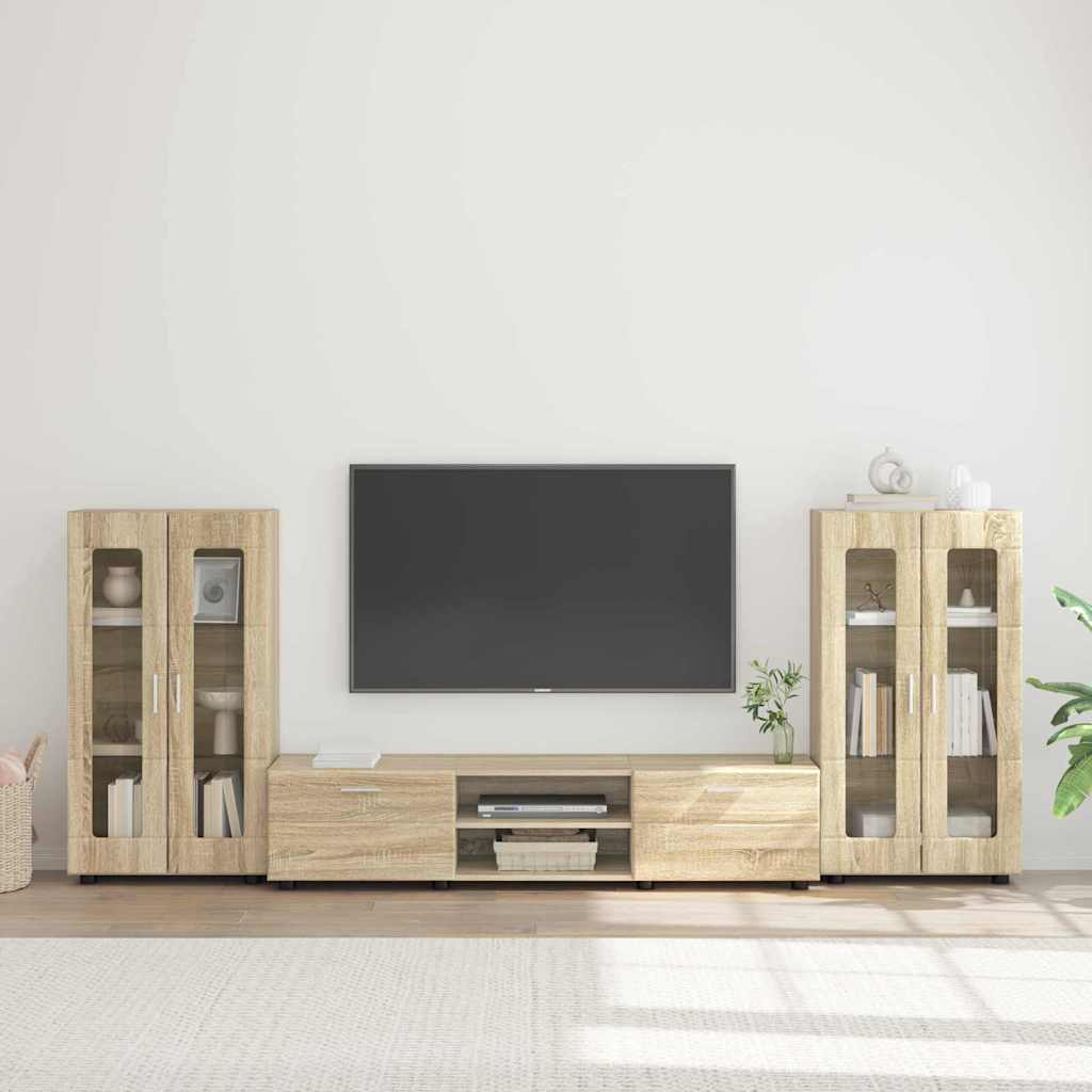 Set mobile TV con porta FLORIN Rovere Sonoma Legno multistrato