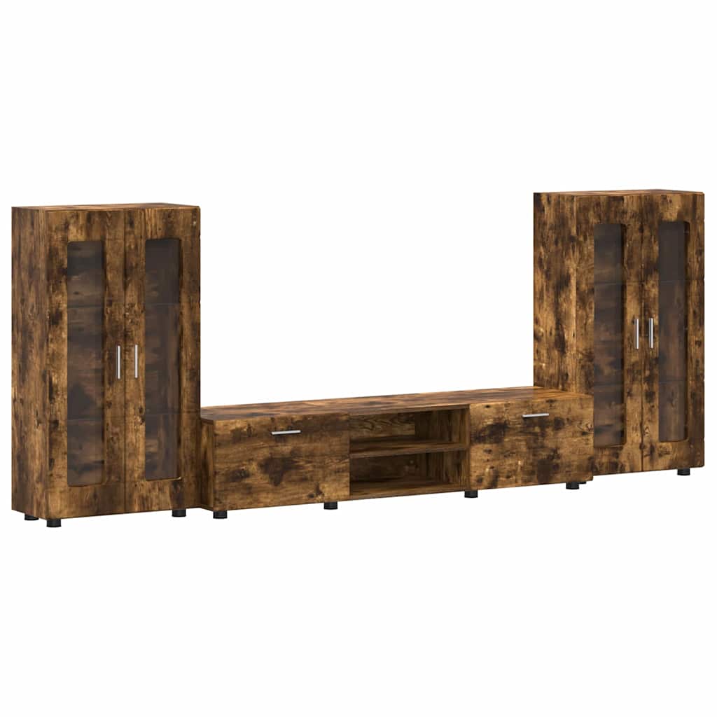 Set mobile TV con cassetto FLORIN Rovere fumÃ© Legno multistrato