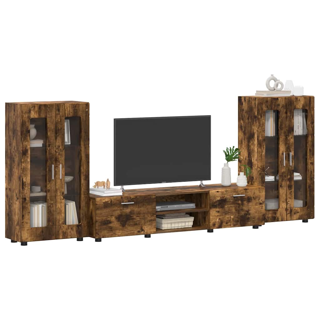 Set mobile TV con cassetto FLORIN Rovere fumÃ© Legno multistrato