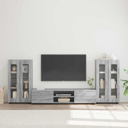 Set mobile TV con porta FLORIN Grigio Sonoma Legno multistrato
