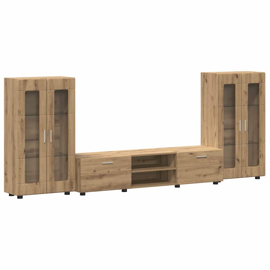 Set mobile TV FLORIN Rovere artigianale Legno multistrato