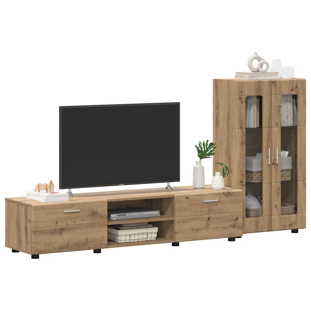 Set mobile TV FLORIN Rovere artigianale Legno multistrato