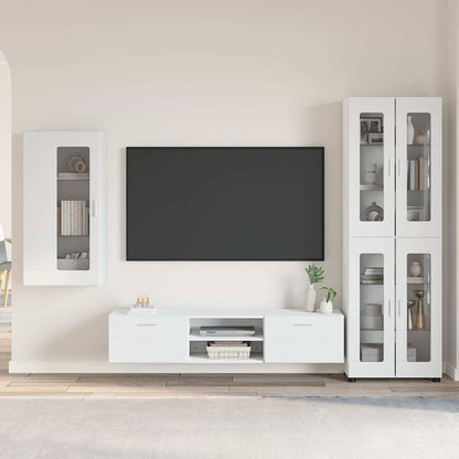 Set mobile TV con cassetto FLORIN Bianco Legno multistrato