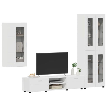 Set mobile TV con cassetto FLORIN Bianco Legno multistrato