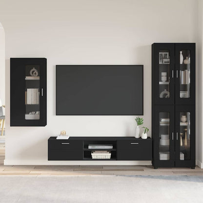 Set mobile TV con cassetto FLORIN Nero Legno multistrato