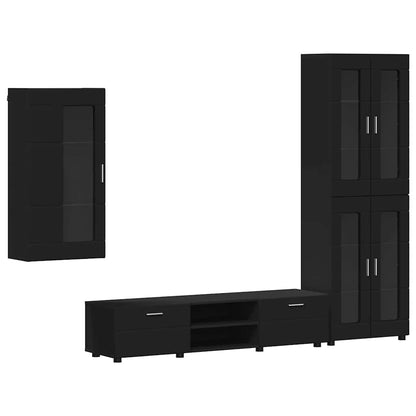 Set mobile TV con cassetto FLORIN Nero Legno multistrato