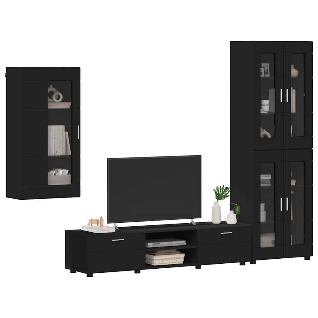 Set mobile TV con cassetto FLORIN Nero Legno multistrato