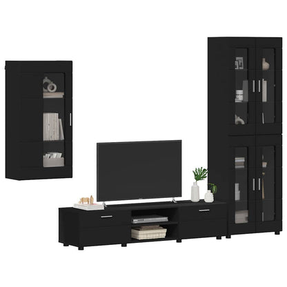 Set mobile TV con cassetto FLORIN Nero Legno multistrato