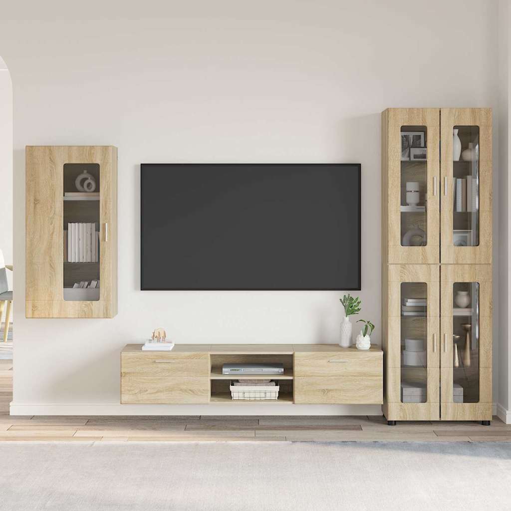 Set mobile TV con porta FLORIN Rovere Sonoma Legno multistrato