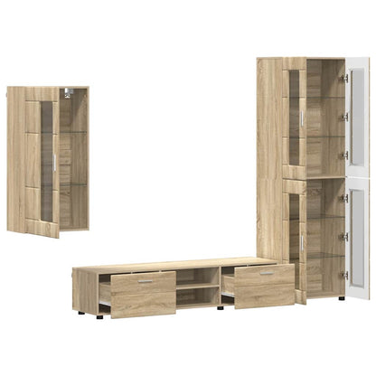 Set mobile TV con porta FLORIN Rovere Sonoma Legno multistrato