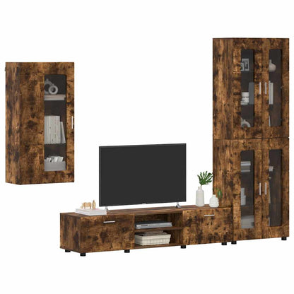 Set mobile TV con cassetto FLORIN Rovere fumÃ© Legno multistrato