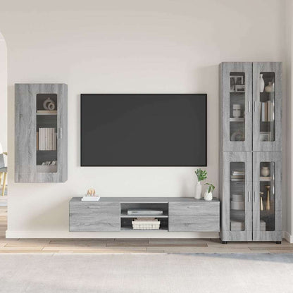 Set mobile TV con porta FLORIN Grigio Sonoma Legno multistrato