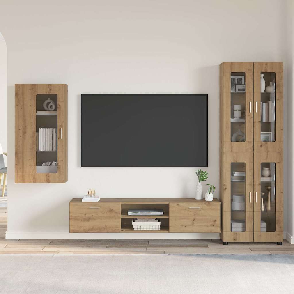 Set mobile TV FLORIN Rovere artigianale Legno multistrato
