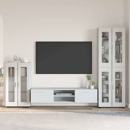 Set mobile TV con cassetto FLORIN Bianco Legno multistrato