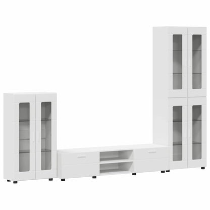 Set mobile TV con cassetto FLORIN Bianco Legno multistrato