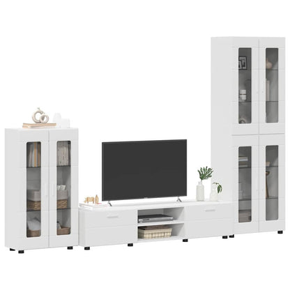 Set mobile TV con cassetto FLORIN Bianco Legno multistrato