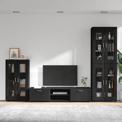 Set mobile TV con cassetto FLORIN Nero Legno multistrato