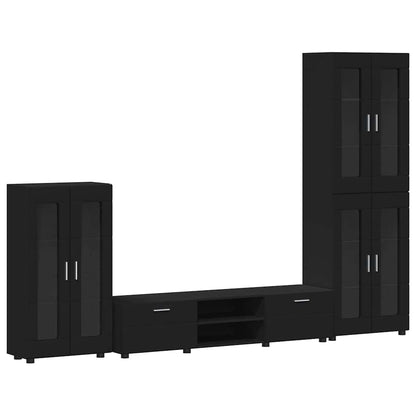 Set mobile TV con cassetto FLORIN Nero Legno multistrato