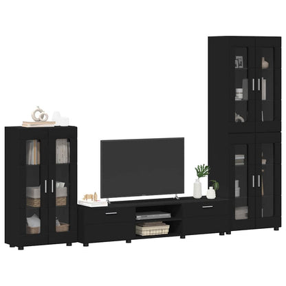 Set mobile TV con cassetto FLORIN Nero Legno multistrato