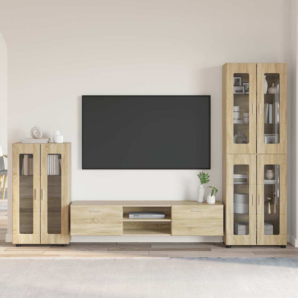 Set mobile TV con porta FLORIN Rovere Sonoma Legno multistrato