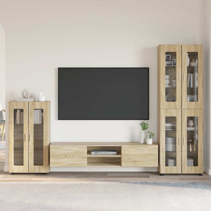Set mobile TV con porta FLORIN Rovere Sonoma Legno multistrato