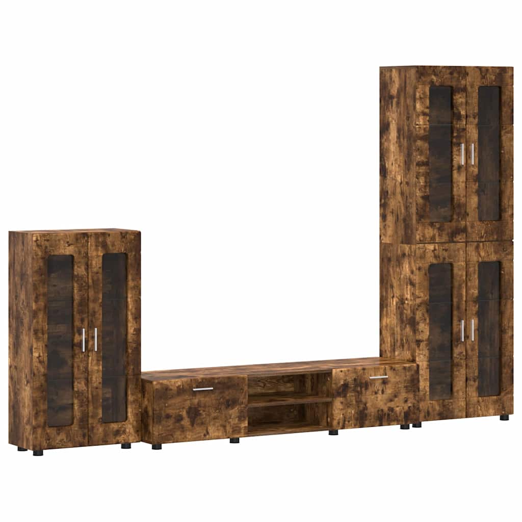 Set mobile TV con cassetto FLORIN Rovere fumÃ© Legno multistrato