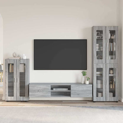 Set mobile TV con porta FLORIN Grigio Sonoma Legno multistrato