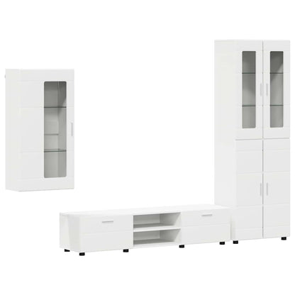 Set mobile TV con cassetto FLORIN Bianco Legno multistrato