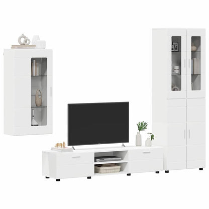 Set mobile TV con cassetto FLORIN Bianco Legno multistrato