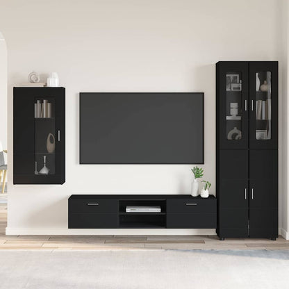Set mobile TV con cassetto FLORIN Nero Legno multistrato