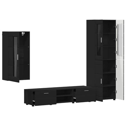 Set mobile TV con cassetto FLORIN Nero Legno multistrato