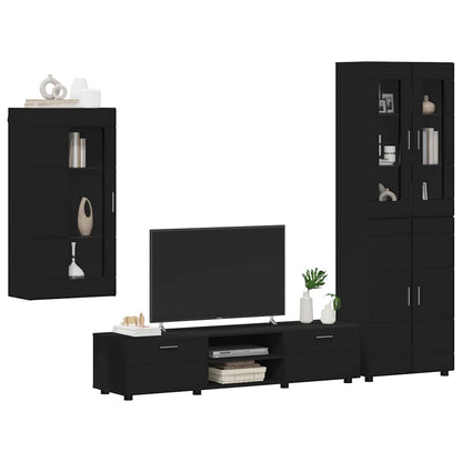 Set mobile TV con cassetto FLORIN Nero Legno multistrato